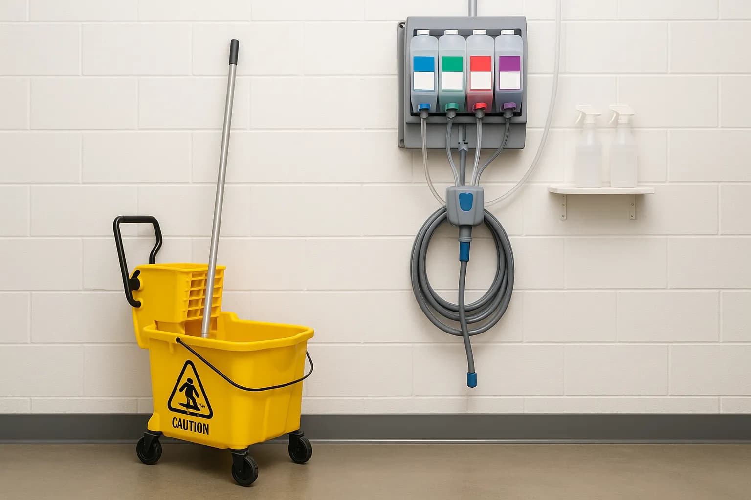 DirtyWork cleaning team mixing chemicals